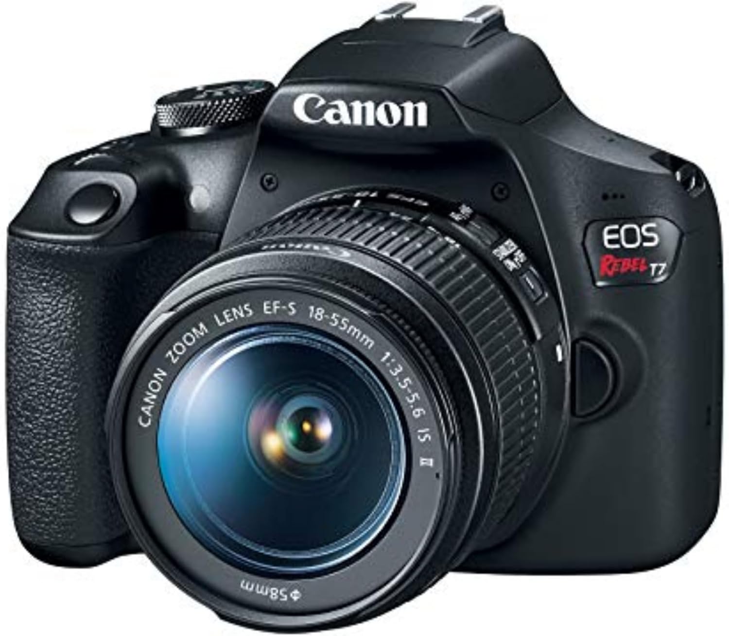 Canon EOS Rebel T7 DSLR Camera EF-S 18-55mm f/3.5-5.6 is II Lens Kit, 24.1 Megapixel CMOS (APS-C) Sensor, Full HD Videos, Built-in Wi-Fi, Beginner Photographers, Digital Camera, Black