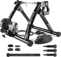 Bike Trainer, Magnetic Bicycle Stationary Stand for Indoor Exercise Riding, 26-29' & 700C Wheels, Quick Release Skewer & Front Wheel Riser Block Included