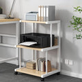 3-Tier AV Media Stand, Audio Cabinet for Record Players & DVD Players, Stereo Stand for Living Room, Gaming Room & Music Studio - Light Brown Entertainment Center