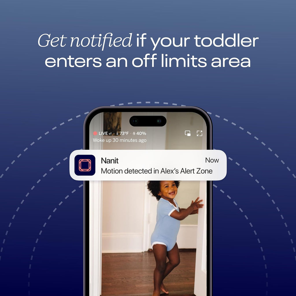 Nanit Pro Smart Baby Monitor & Flex Stand - 1080p Wi-Fi Video Camera, Sensor-Free Sleep & Breathing Motion Tracker, 2-Way Audio, Sound/Motion/Cry Notifications, Night Vision, and Breathing Band