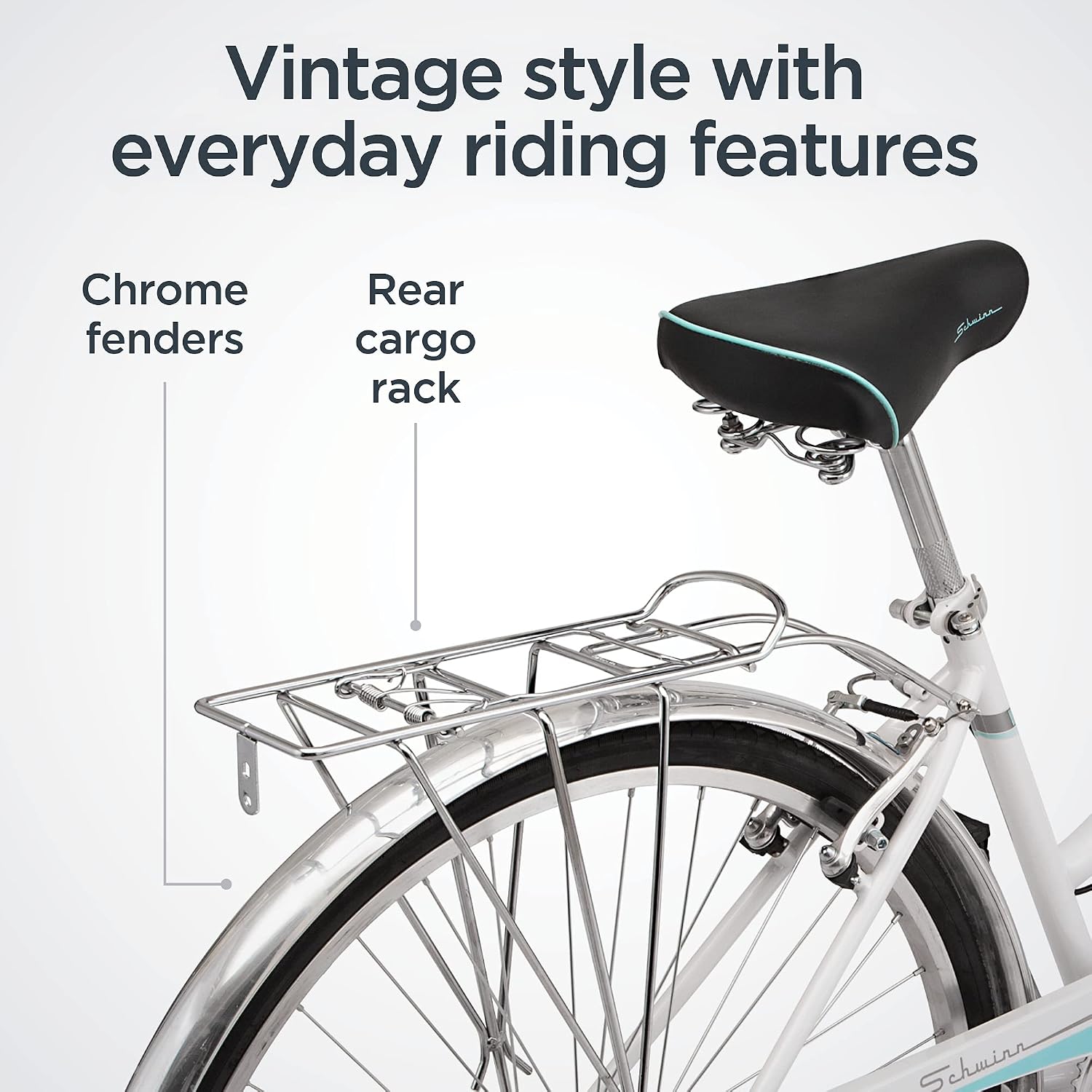 Schwinn Wayfarer Hybrid Bike, 700c Mens and Womens Bike, 7-Speed Hybrid Bicycle, Retro Steel Frame, Front and Rear Linear Pull Brakes, Fenders, Cargo Space, Adult Bicycle