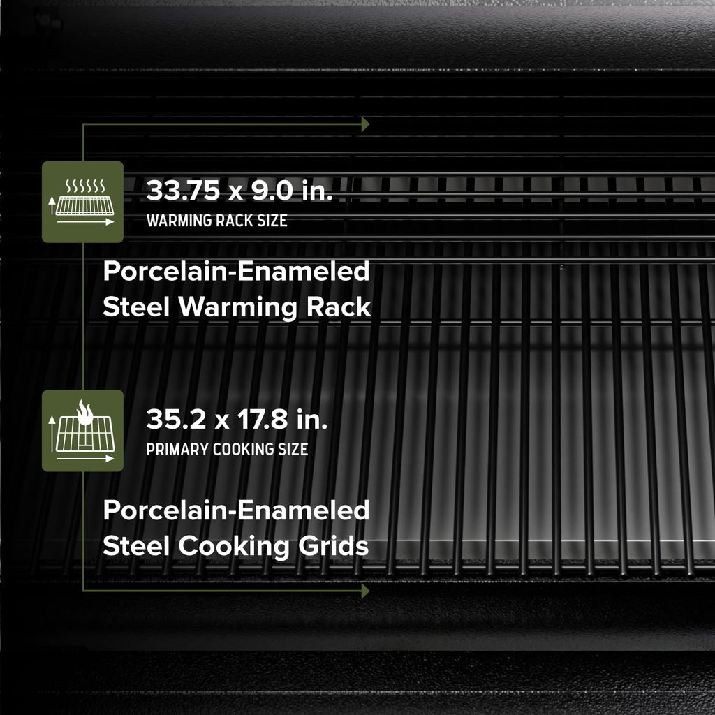 Oakford 930 Wood Pellet Grill with 930 SQ In Cooking Area, Steel Wire Grates, I-Site View Indicator, Heavy Duty Pellet Smoker Grill with Bluetooth Connectivity - 910-0509