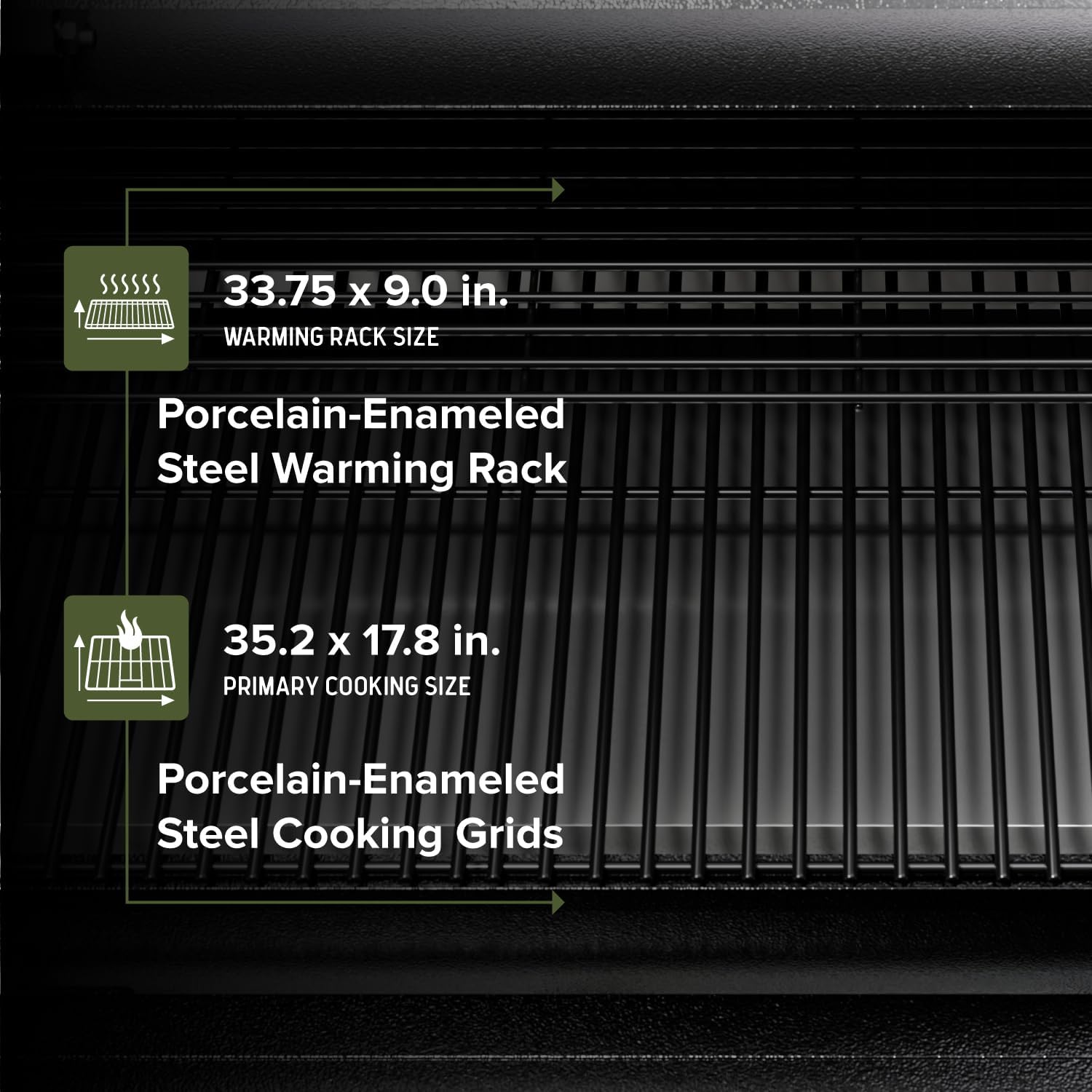 Oakford 930 Wood Pellet Grill with 930 SQ In Cooking Area, Steel Wire Grates, I-Site View Indicator, Heavy Duty Pellet Smoker Grill with Bluetooth Connectivity - 910-0509