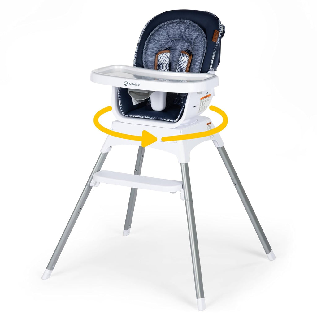 Safety 1st Grow and Go Infant High Chair, Convertible High Chairs for Babies and Toddlers - Rotating Baby High Chair for Eating, Navy Ink