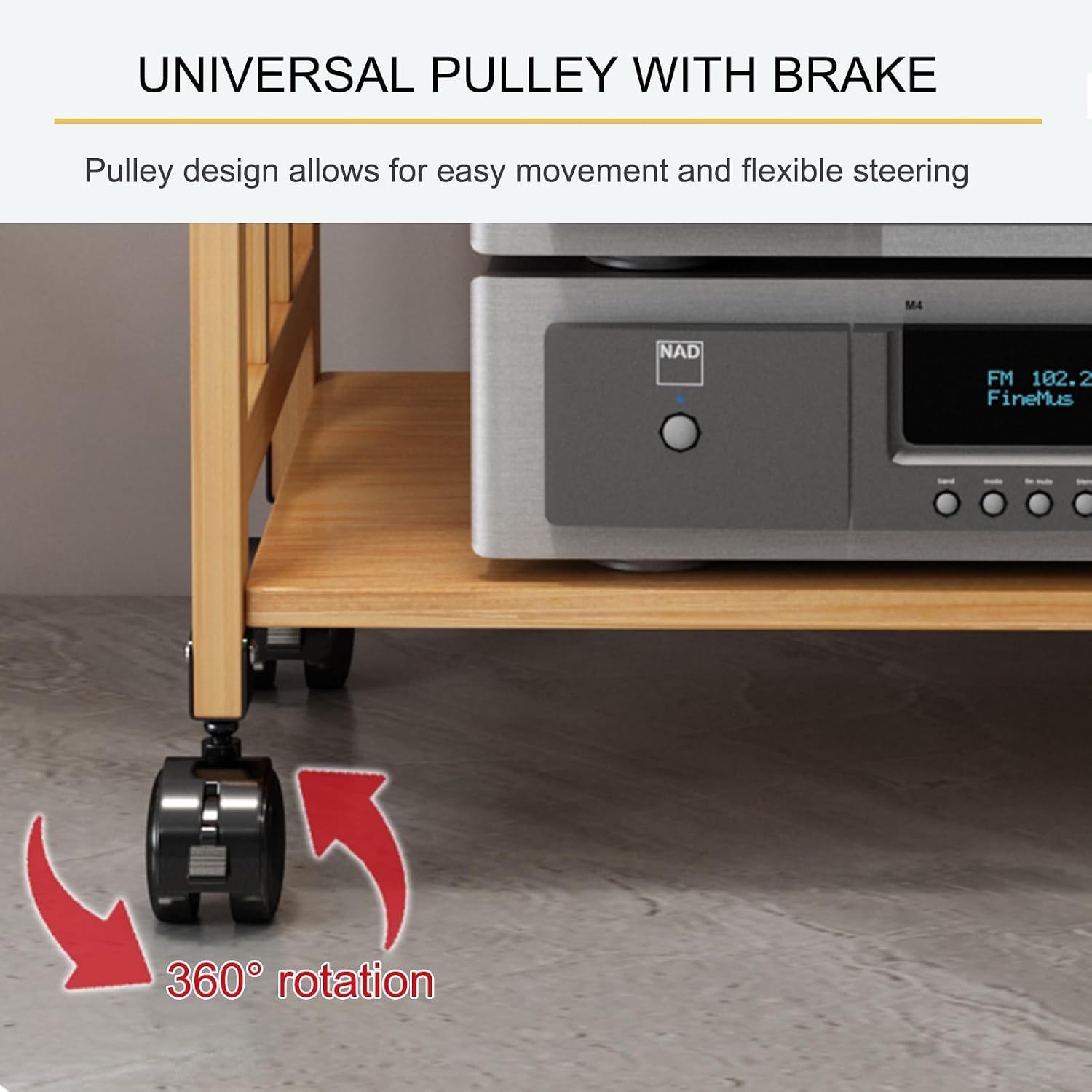 Height-Adjustable Modern AV Stand - Multi-Function Floor-Standing Audio Rack, Wooden Shelves TV Cabinet, Corner Storage for Stereo Components & Media Equipment