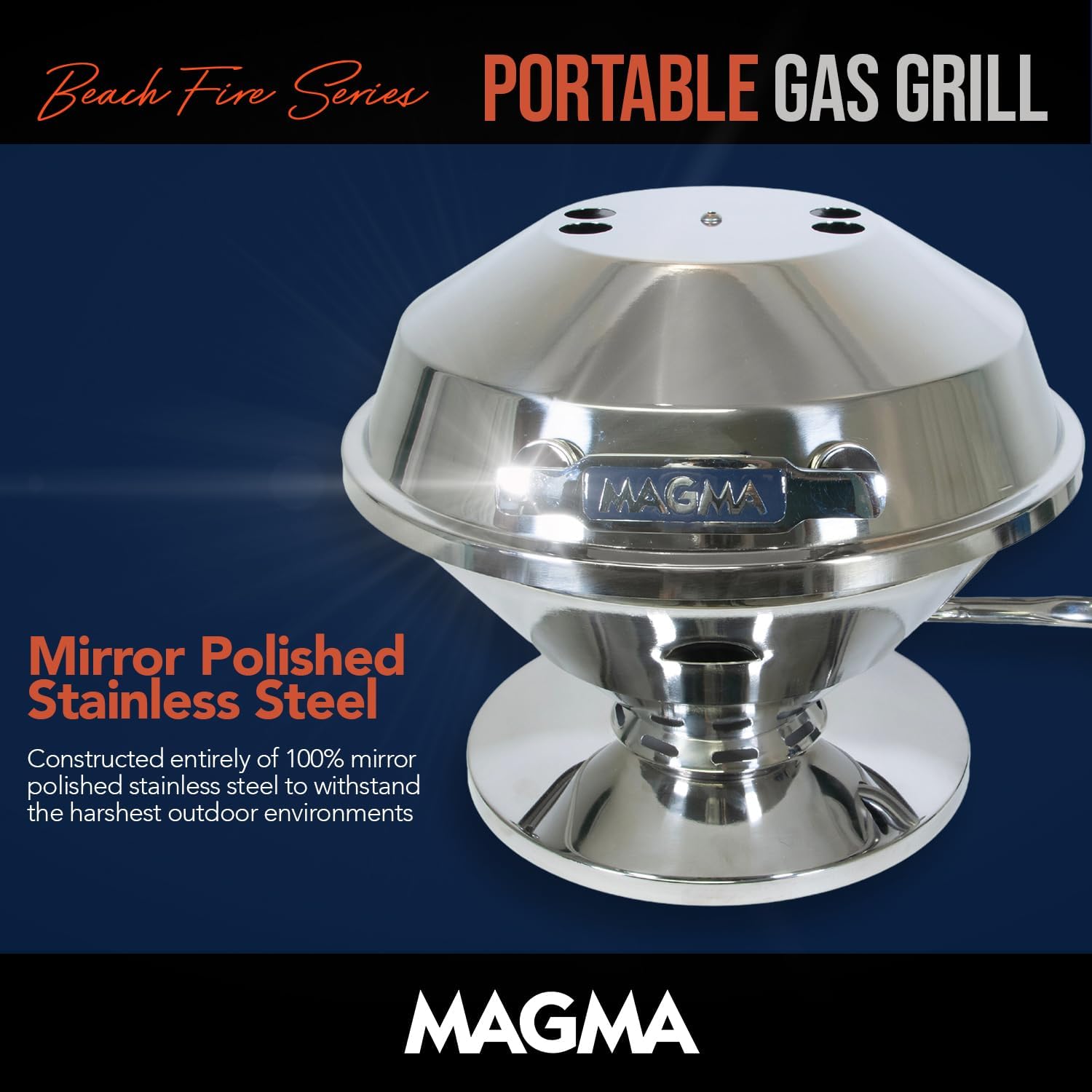 Magma C10-105 Beach Fire Gas Grill | Portable Gas Beach BBQ | Compact Propane Grill | Outdoor Cookout Grill