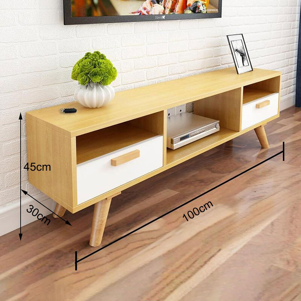 TV Table Unit for TVs, Wall Mounted TV Cabinet Floating TV Shelf Wall Shelf Home Entertainment Center TV Mount Stands Multimedia Storage Cabinet With drawer Audio-visual Equipment Shelves 100cm