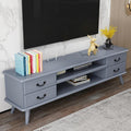 Double Layer TV Storage Cabinet with 4 Drawers，Audio Visual Entertainment Equipment Control Center for 30-65' TV, Wooden Storage Low Cabinet Suitable, for Home and Office (Color : Gris, Siz