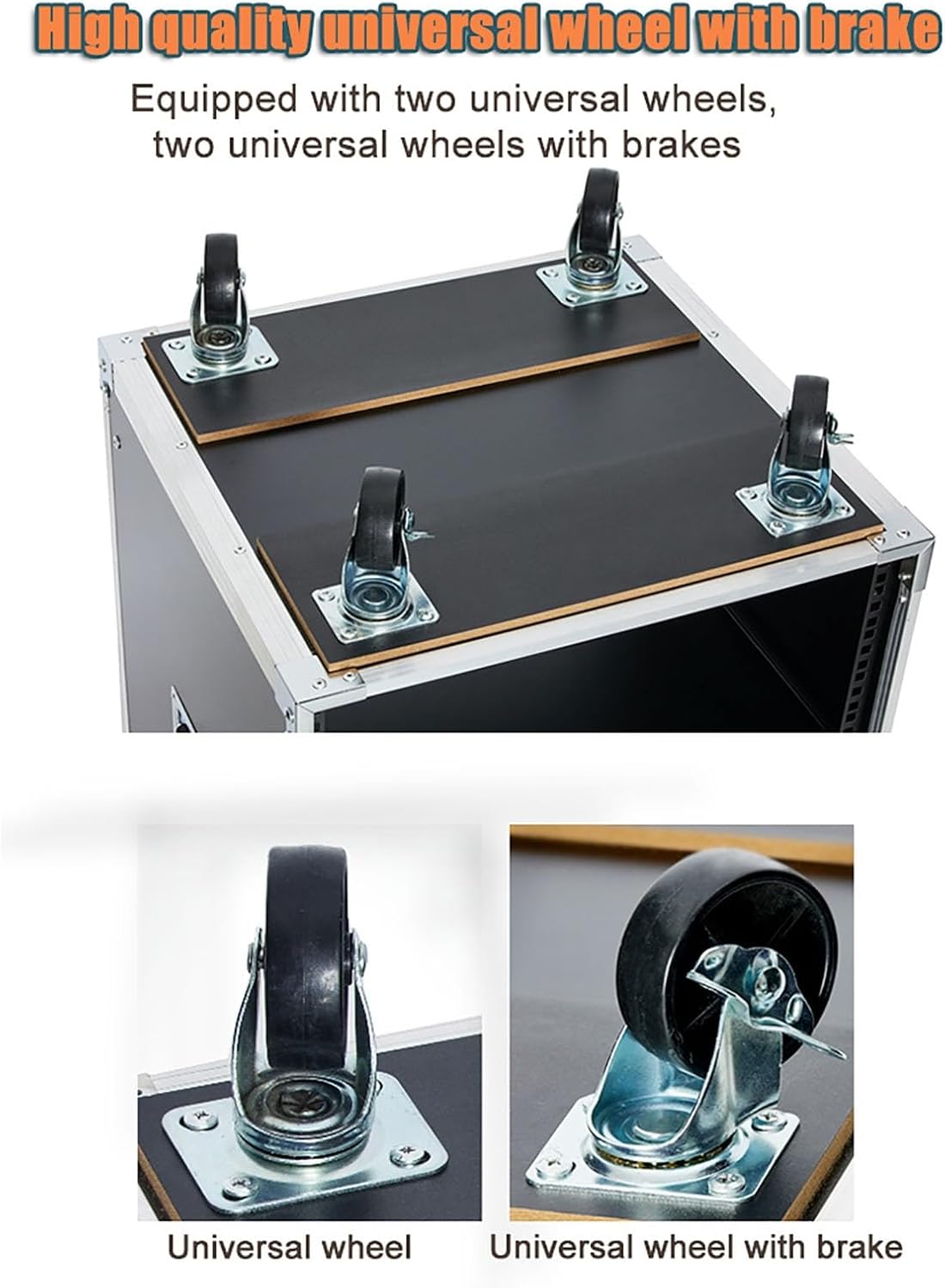 Portable Network Rack，Open Frame Rack，for Servers & AV Gear，with Caster Built-in Handle Network Rack， Rolling Network Rack（16U -87x52.5cm） (Size : 12U-1TIER-70X52.5CM)