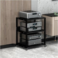 AV Media Stand,3-Tier Movable Media Stand Audio/Video Rack,Audio and Video Equipment Storage Rack,Suitable for Offices,Living Rooms,and Study Rooms (Color : Style 1)