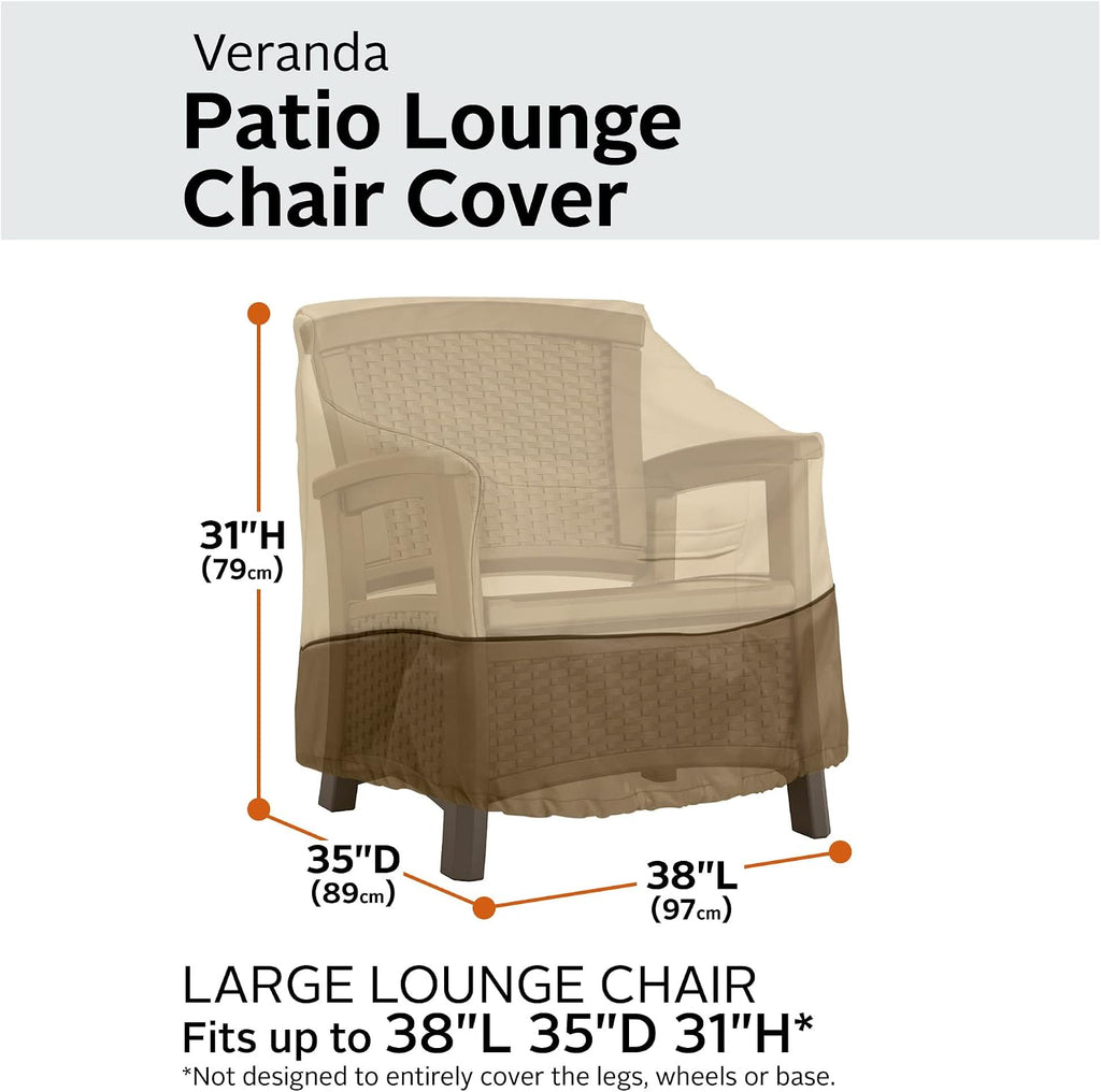 Classic Accessories Veranda Water-Resistant 64 Inch BBQ Grill Cover and 38 Inch Patio Lounge Chair Cover Bundle