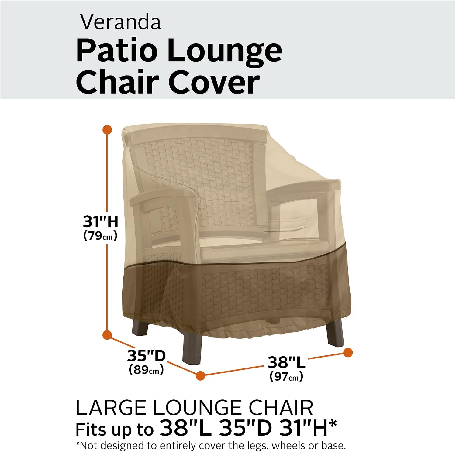 Classic Accessories Veranda Water-Resistant 64 Inch BBQ Grill Cover and 38 Inch Patio Lounge Chair Cover Bundle