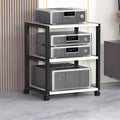 360° Rotating Audio Video Stand - Modern Stereo Media Rack Cabinet, Movable Storage Tower for Home Entertainment, Stylish White Design (50x40x)