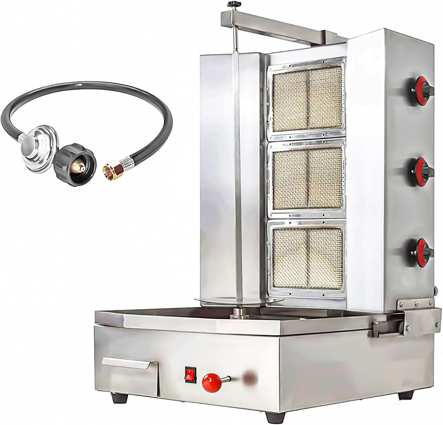 Shawarma Propane gyro machines Gas Vertical Barbecue Grill Doner Kebab Gyro Grill Rotating Kebab Machine with 3 Burners