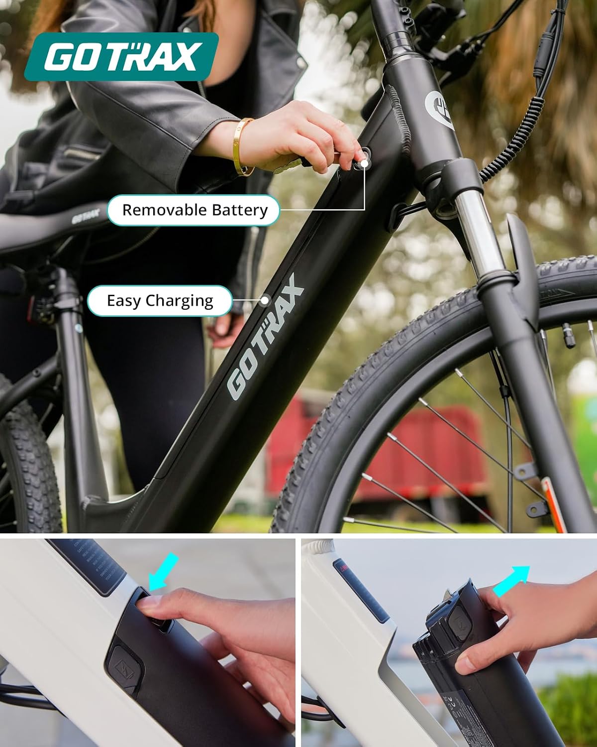 Gotrax Dolphin 26' Electric Bike, Max Range 30Miles(Pedal-assist1) & 20Mph Power by Peak 500W, 5 Pedal-Assist Levels & Front Suspension, 7-Speed&Boost Mode, City E-Bike for Adult, Step-Thru Bicycle