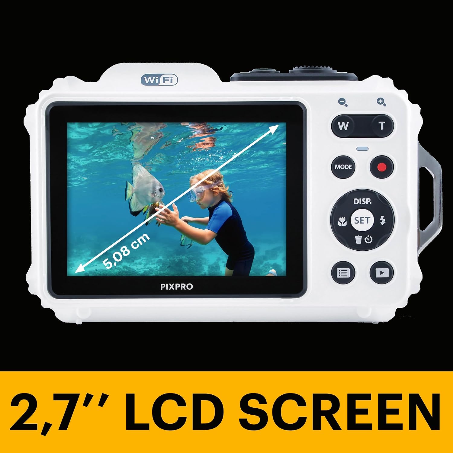 Kodak Pixpro WPZ2 - Compact Digital Camera 16M Pixels, Waterproof to 15m, Shockproof, Video 720p, LCD Screen 2.7 - Li-ion Battery, White