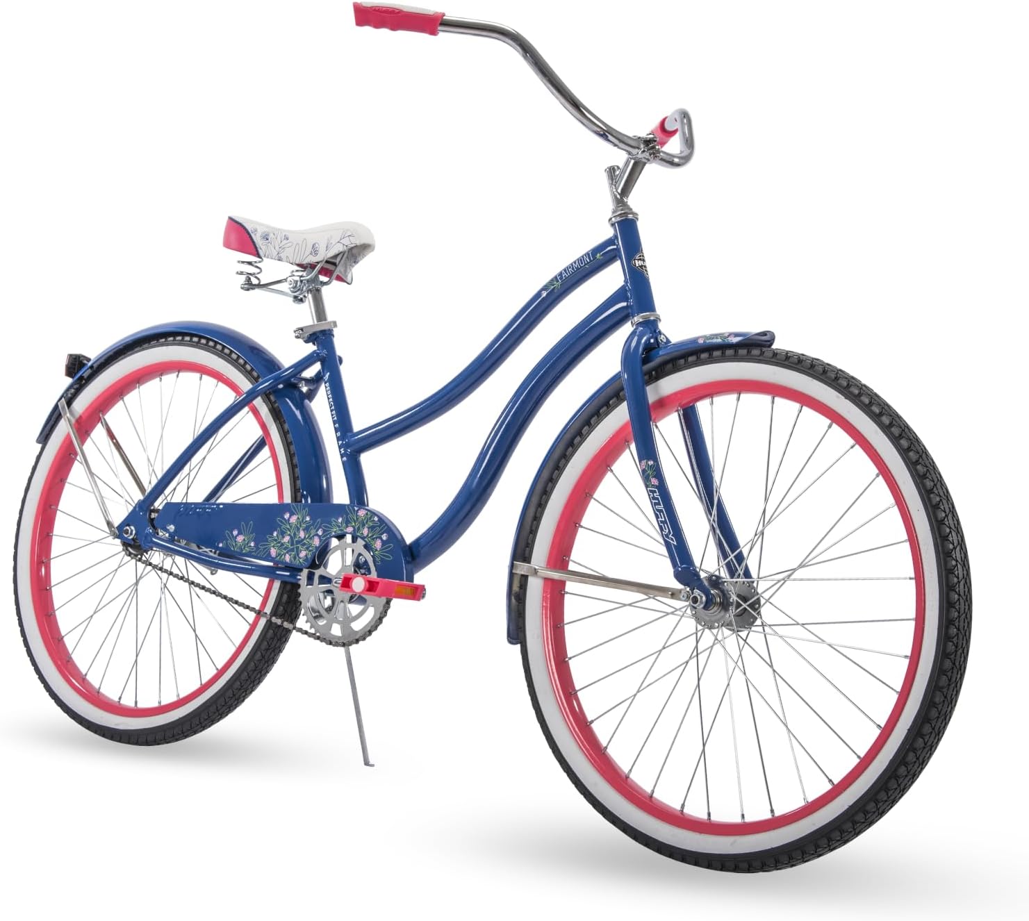 Huffy Cruiser Bike, Fairmont or Woodhaven Model, 20/24/26 Inch Sizes, Perfect for Casual Rides, Ergonomic Design, Rear Rack and Basket on Woodhaven Model, Simple Coaster Brakes, Multiple Color Options