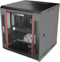 12U Wall Mount Server Rack Cabinet, 19' Locking Network Rack, 18' Deep, Glass Door, with Fan, PDU and Shelf