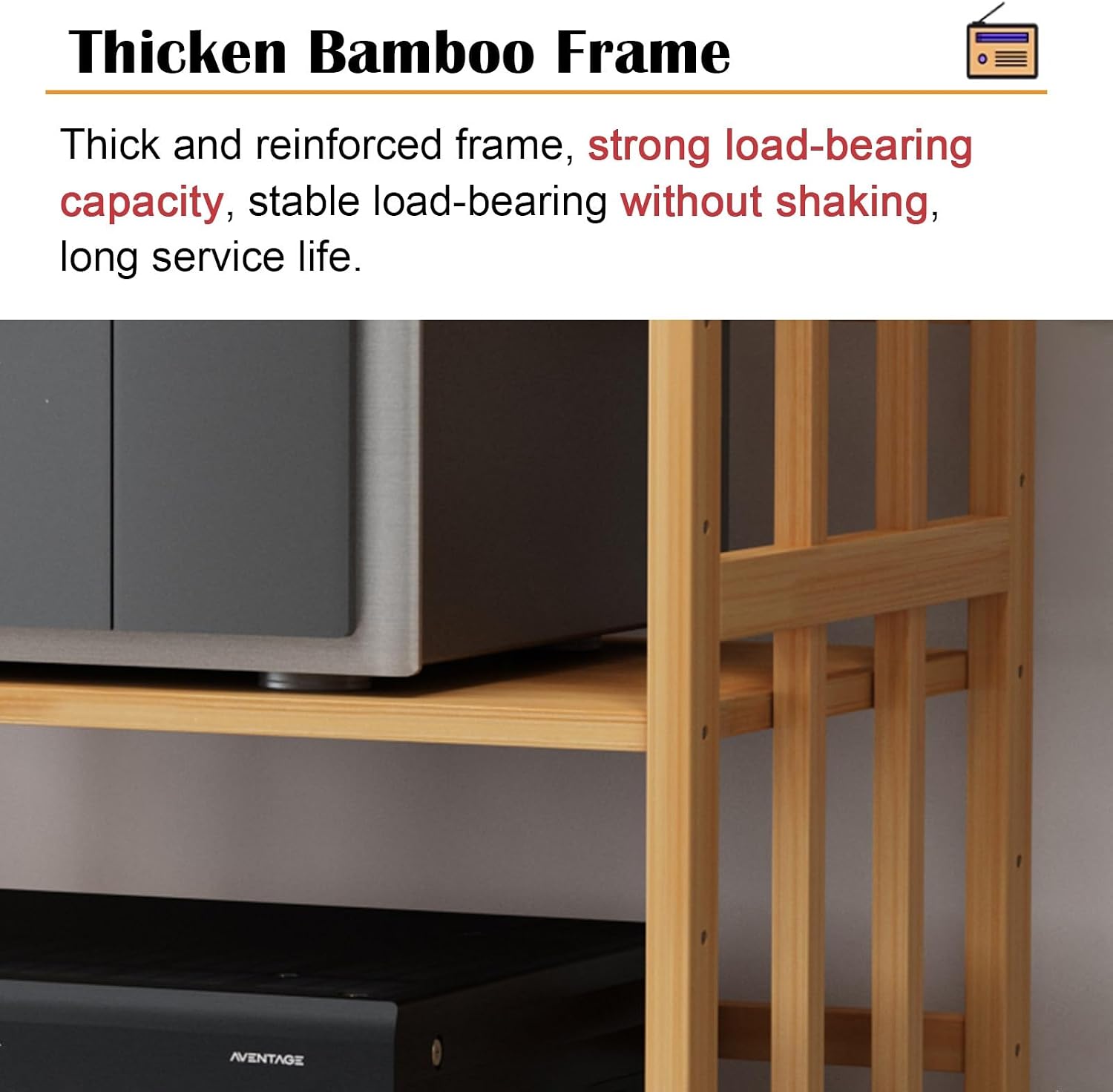Large Capacity Vintage Stereo Console/AV Cabinet, 5-Tier Adjustable Speaker Stand/Electronics Equipment Shelf, Audio Component Rack with Wheels(Color:Light Brown,Size:50cm/19.7in)