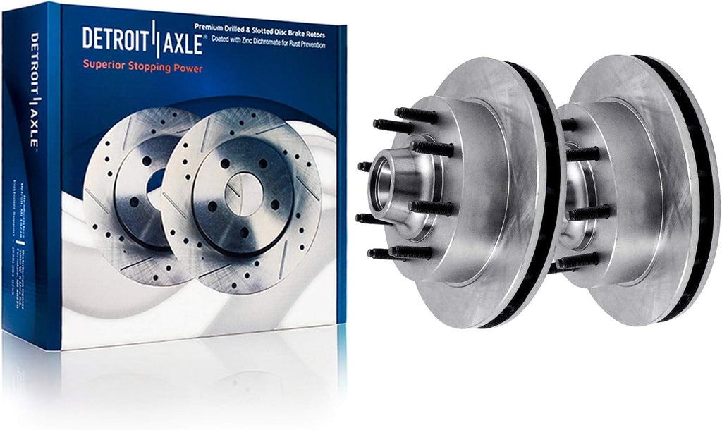 Detroit Axle - Brake Kit for 2WD 1999-2001 Ford F-250 Super Duty, 1999-2002 F-350 Super Duty Replacement Disc Brakes Rotors Ceramic Brake Pads Front and Rear