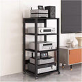 Modern Tall HiFi Racks Audio/Video Component Cabinet, 3/4/5/6/7 Tier Audio Component Rack Tower Media Stereo Stand Equipment Shelves with Wheels, for Home/Office(4 tier-110cm(43.3in))