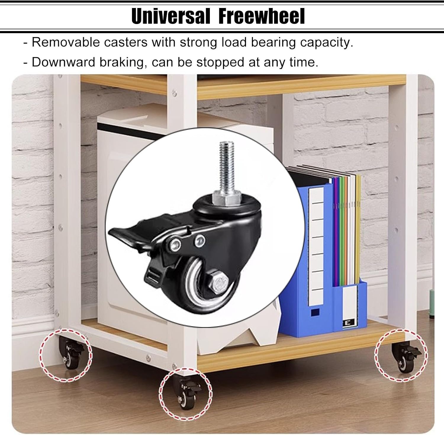 HiFi Stand with Wheels - 4/5/6/7 Tier Heavy Duty Audio Equipment Rack Cabinet, Modern Rolling Media Storage Shelf for DVD, Speakers & HiFi Systems, Home Tower(Black,4-Tier)