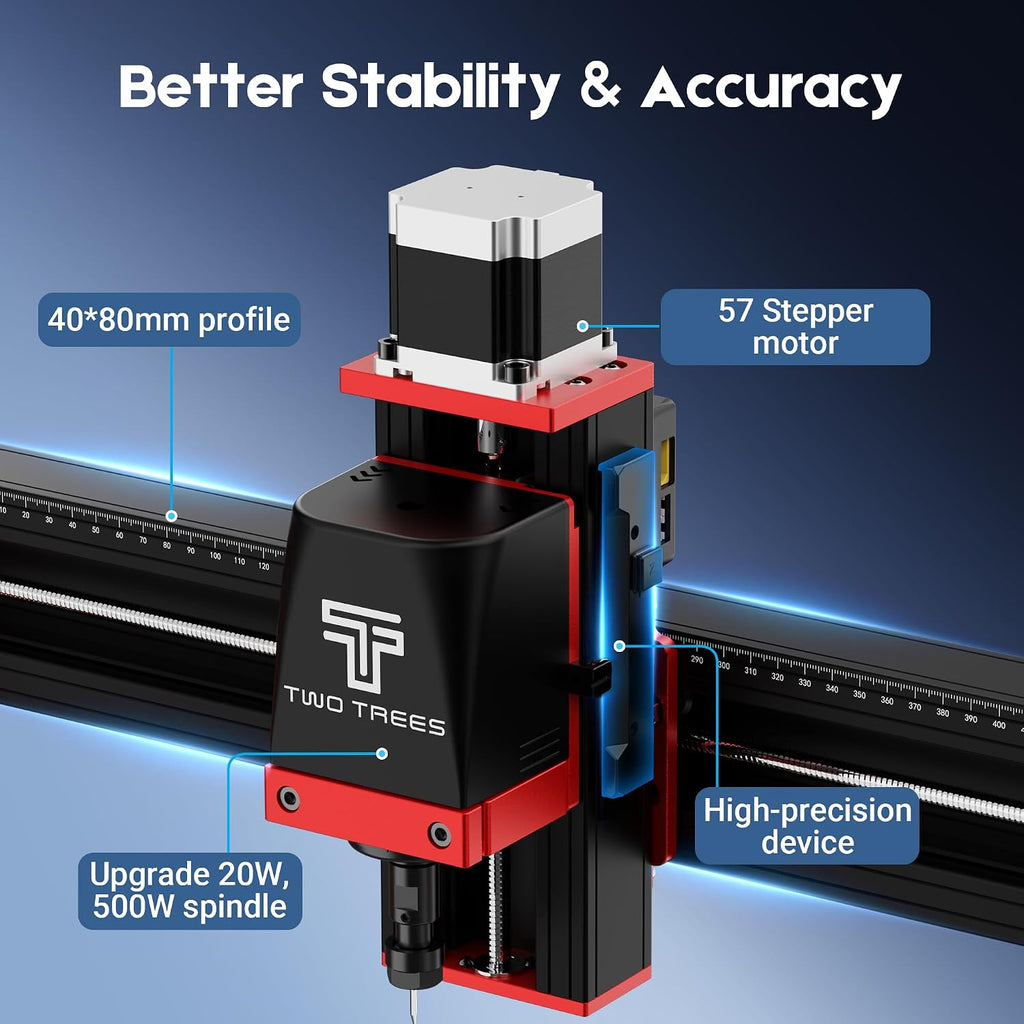 Twotrees TTC450 Pro All-Metal CNC Router Machine with NEMA 57 Stepper Motor 3.5' Touch Screen,Upgraded 3 Axis Engraver Machine, Engraving Milling Machine for Wood Acrylic Aluminum Carving Cutting