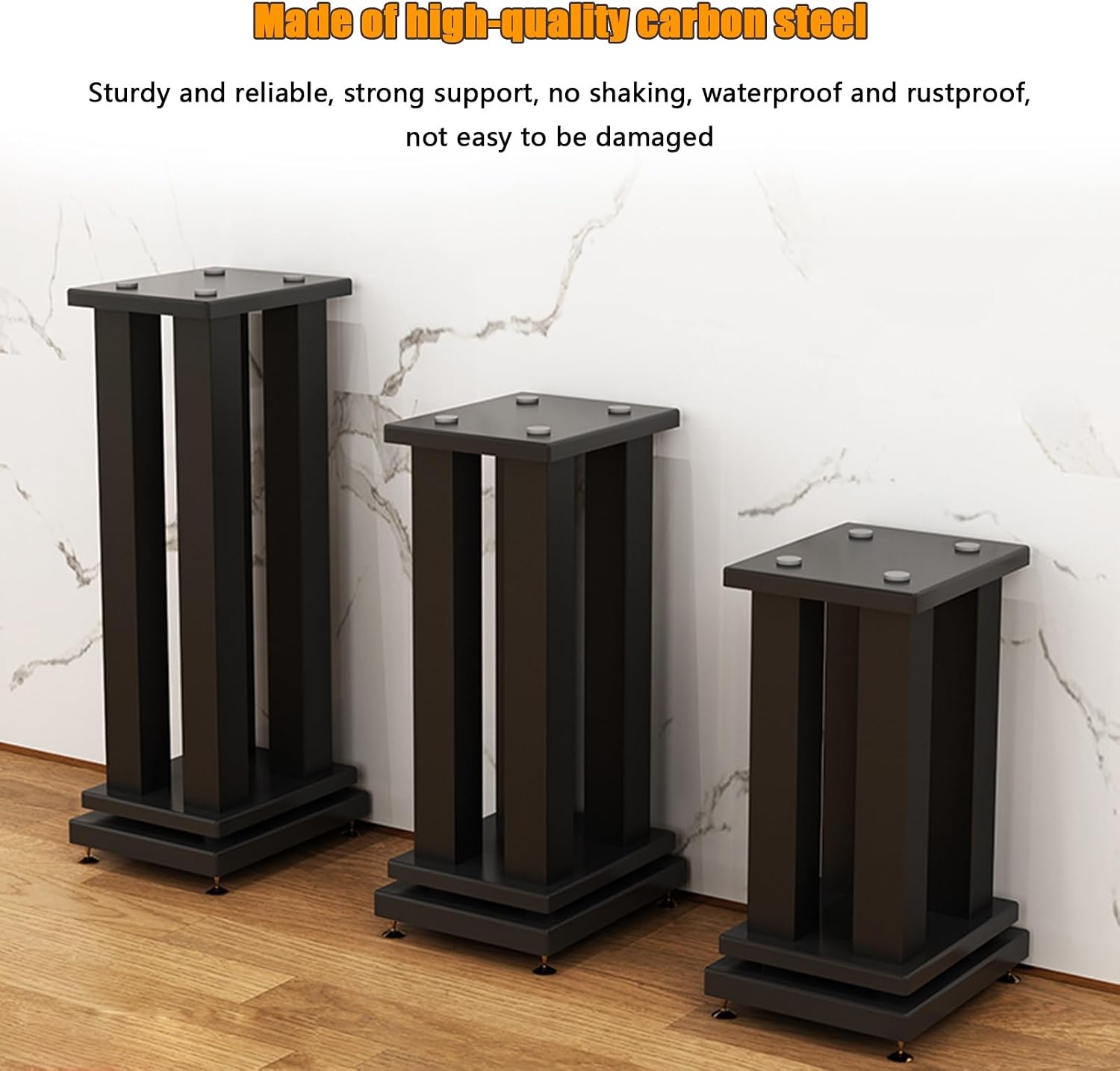Aimery Floor Speaker Stands Pair, Professional Audio Stand Brackets, Metal Steel Floor Standing, Bookshelf Speaker Stands, Stand for Speakers(70cm/27.6in)