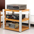 2/3/4-layer Media Stand, HiFi Media Storage Cabinet, Solid Wood TV Stand, Audio Rack with Shock-Absorbing Feet Power Amplifier Shelf Equipment Cabinet(24.6'x18.7'x22.6')