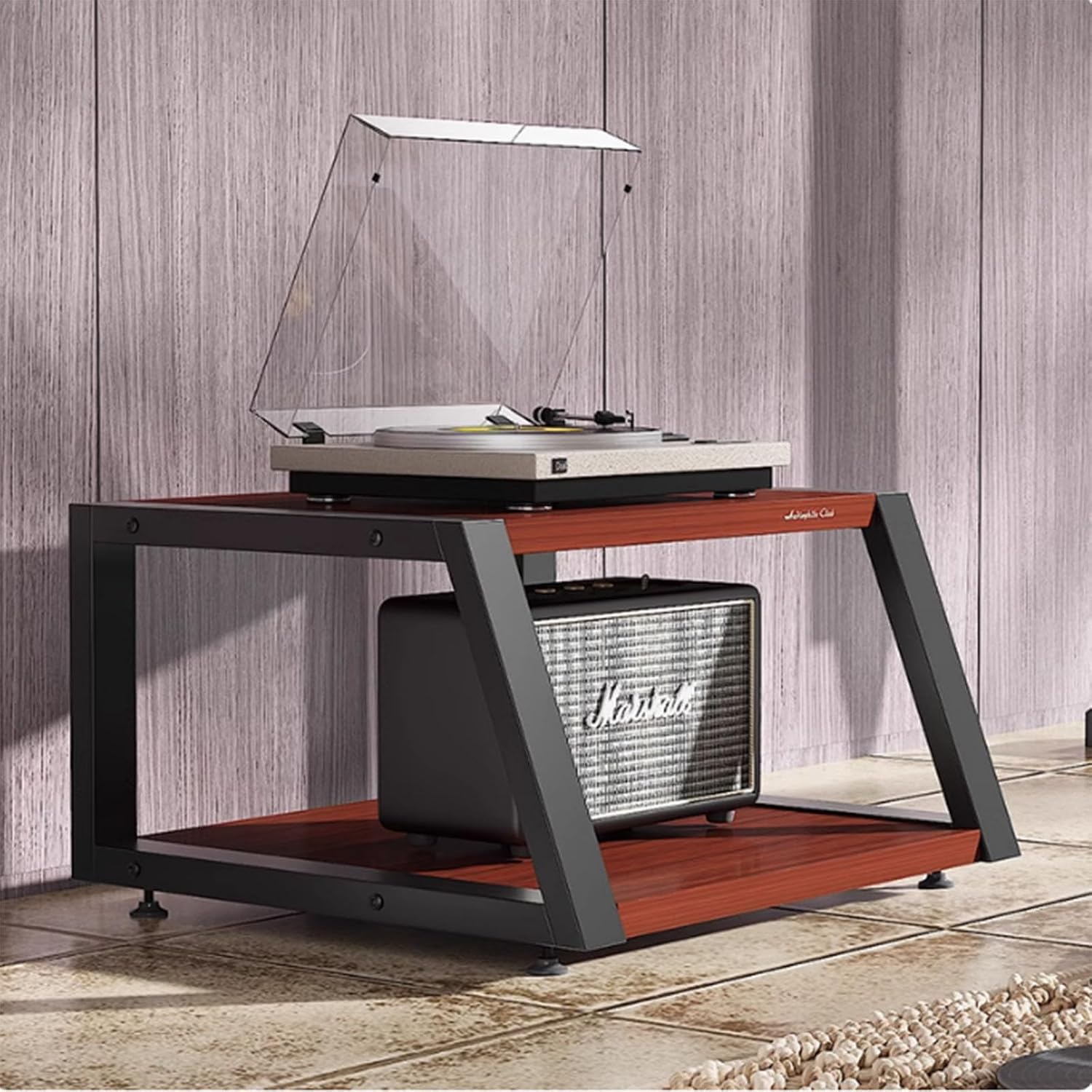 Amplifier Cabinet Rack, Audio Cabinet, Audio and Video Equipment Cabinet, Record Player Stand with Storage Rack, AV Media Stand, Corner TV Stand Media Storage Cabinet Audio Video Shelf, DVD Stand