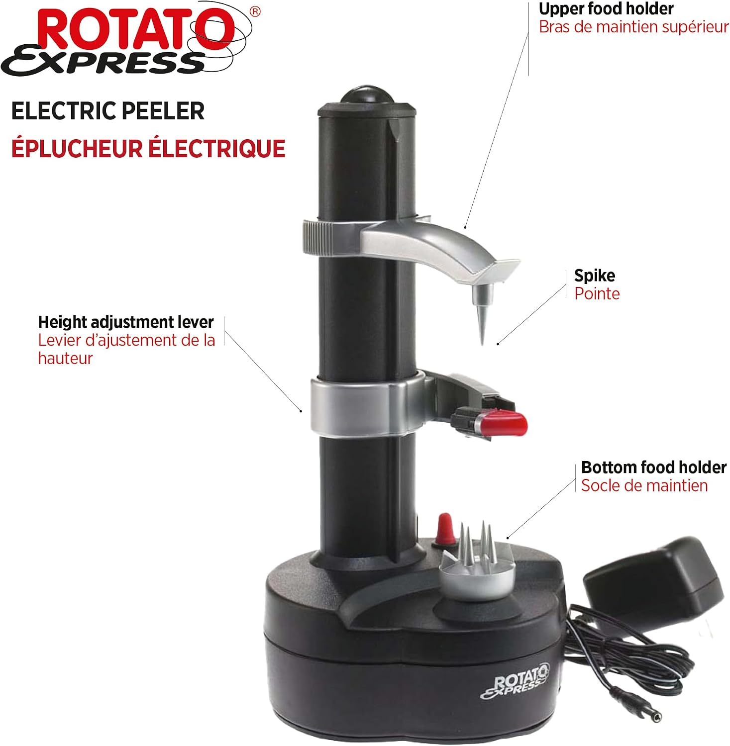 Starfrit Rotato Express Electric Peeler - 2 Spare Blades - Safe & Easy to Use - Effortlessly Peels Vegetables and Fruit,(Pack of 6)