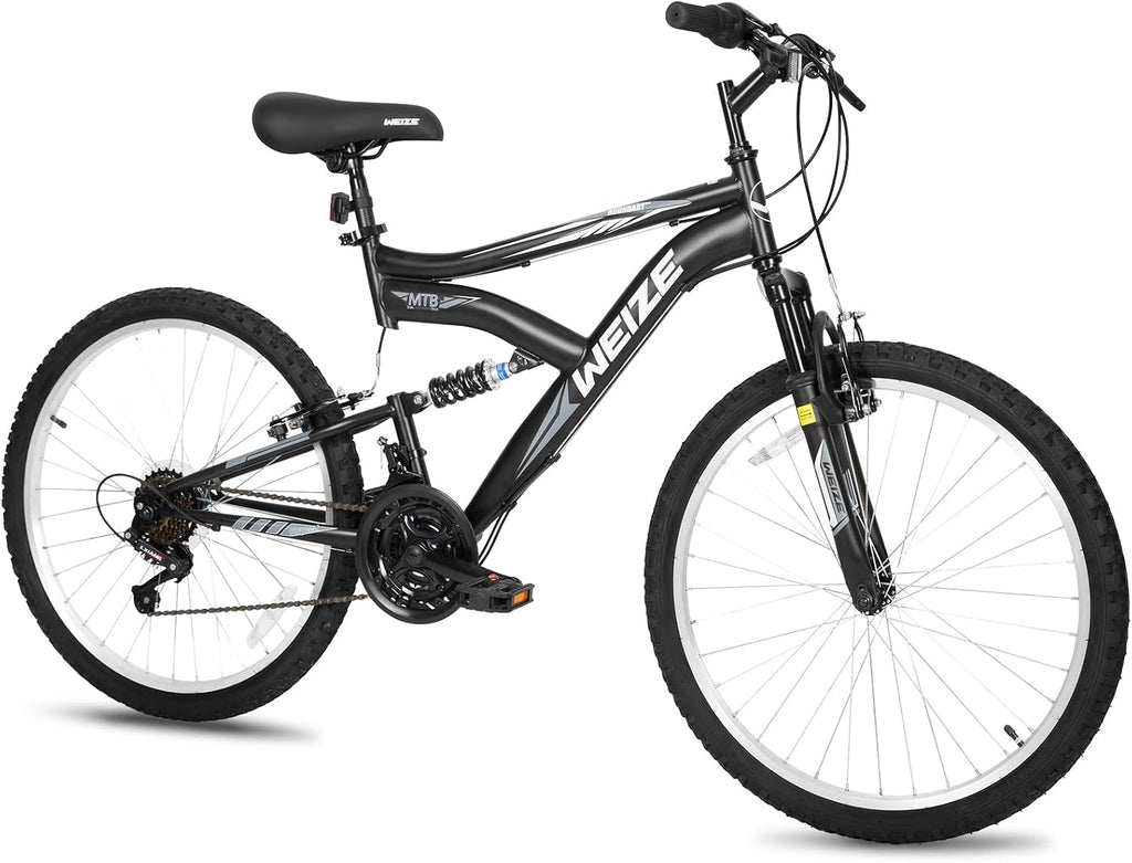 WEIZE Kids Mountain Bike, Kids' Bicycles for 6-14 Years Old Boys Girls with Dual Full Suspension, 6 Speeds Drivetrain, High-Carbon Steel Frame, Ideal for Young Riders and Adventurers