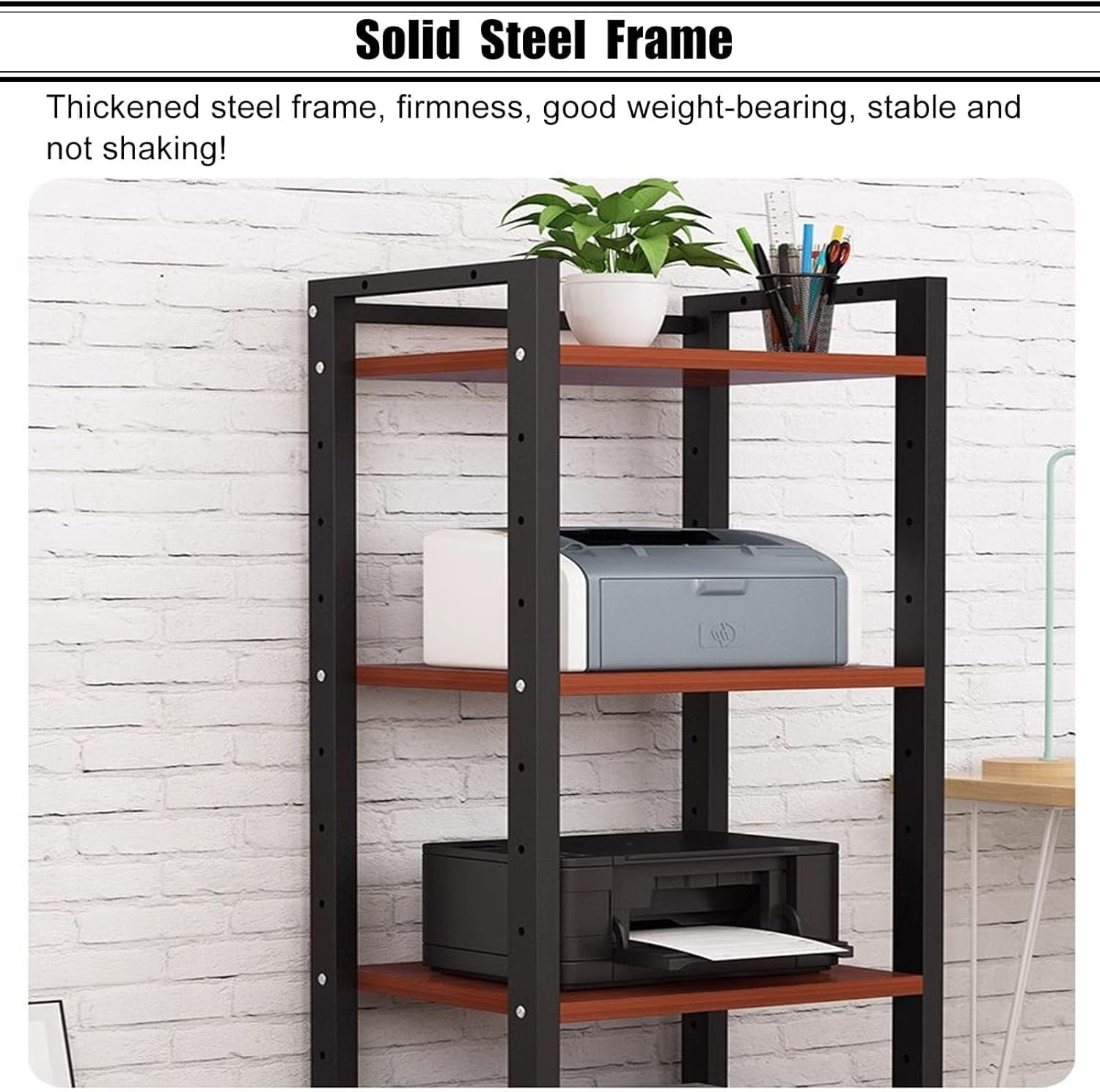 BABYCE 4 5 6 7 Tier Heavy Duty DVD Storage Media Shelf HiFi Racks Audio Equipment Rack Cabinet On Wheels, for Home, Black/White Modern Audio Rack Tower(Black,5-Tier)