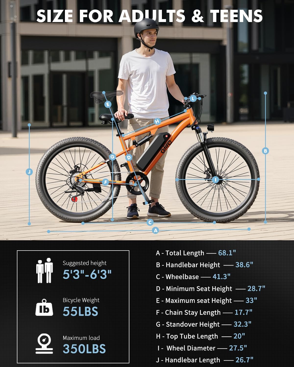 Qlife Electric Bike for Adults/Teens Racer-28MPH 21-Speed Peak 1200W Brushless Motor Adult Electric Bicycles, 48V 10.4Ah Removable Battery Mountain Ebike, Up to 55 Miles, 27.5X2.1 Tire E Bike