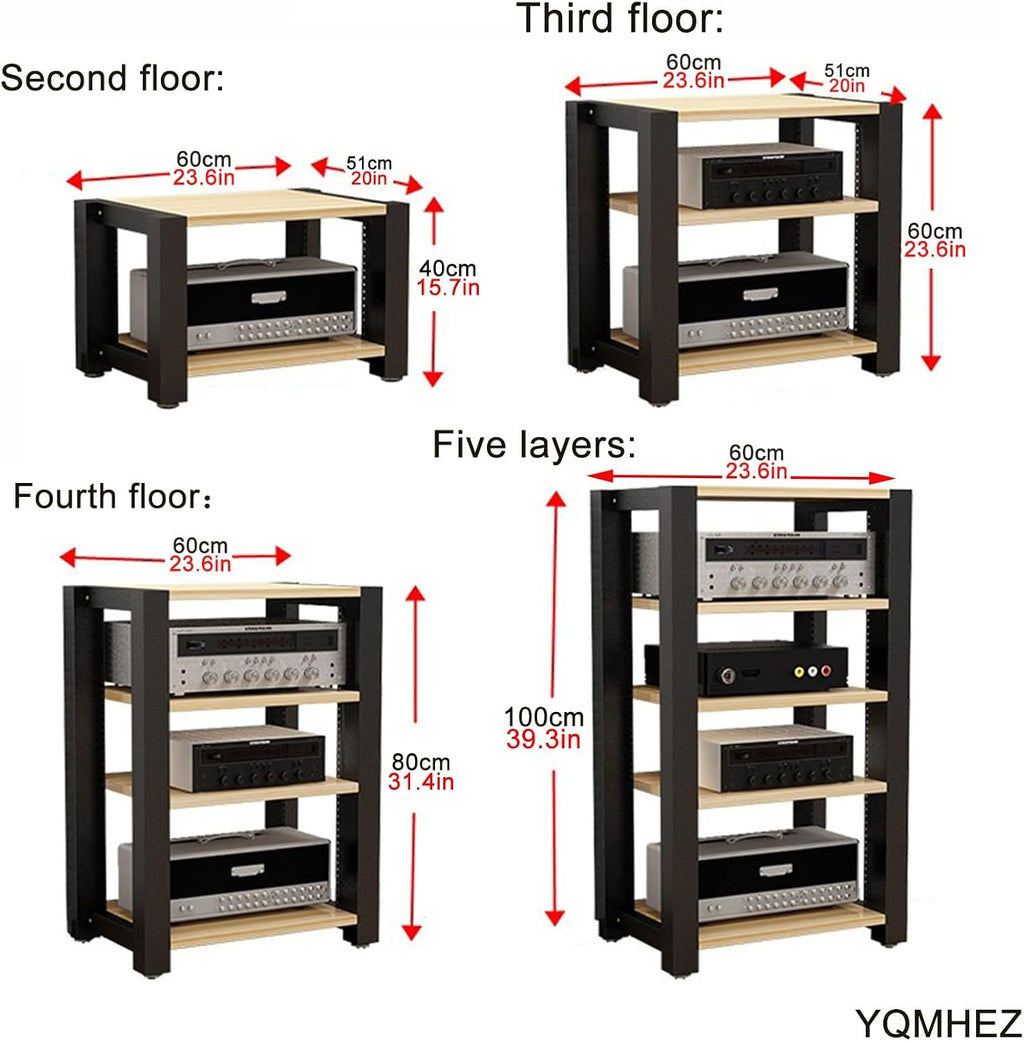 Corner Tv Stand with Ample Storage 5Tier Audio Rack Adjustable Shelves Media Console for Home Theater & Recording Roomwhite Av Cabinet for Tv & Stereo Equipment,White,5 Tier