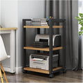 SRNSAEB Audio Equipment Rack On Wheels, Heavy Duty 3 4 Tier DVD Storage Media Shelf/HiFi Racks and Stands for Music Room/Cinema/Commercial Premises, Adjustable Av Component Stand(B,3 Tiers)