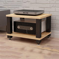Media Storage Cabinet for Av Equipment Video Game Console Shelf Stereo Rack with Storage Shelves Audio Tower Rack for Consoles/DVDs Black-Brown-60x48x37.5cm