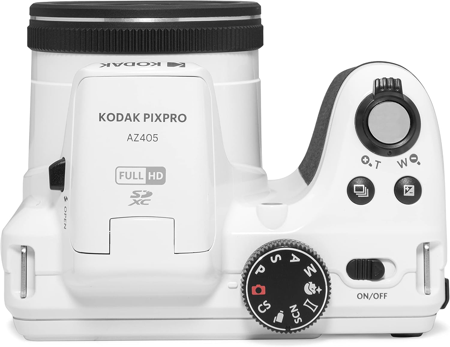 Kodak PIXPRO AZ405-WH 20MP Digital Camera 40X Optical Zoom 24mm Wide Angle Lens Optical Image Stabilization 1080P Full HD Video 3' LCD Vlogging Camera (White), Full Frame