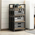 Media Stand with Adjustable Shelf, Rolling Stereo Cabinet for Living Room Home Office, Versatile Media Storage Rack for DVDs Gaming Consoles and Audio Equipment