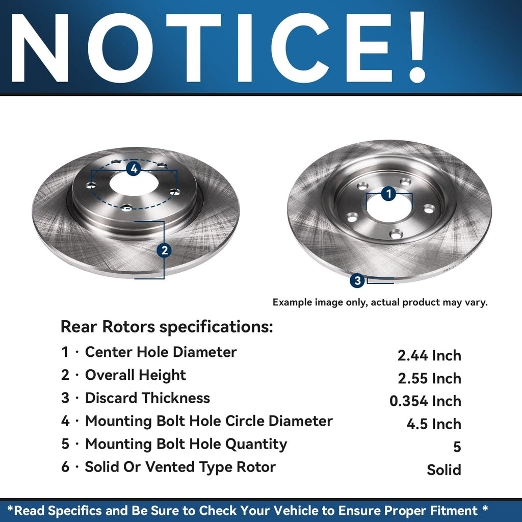 Detroit Axle - Brake Kit for 1997 1998 1999 Toyota Camry Solara Lexus ES300 Disc Brake Rotors Ceramic Brakes Pads Replacement : 10.83' inch Front and 10.59' inch Rear Rotors