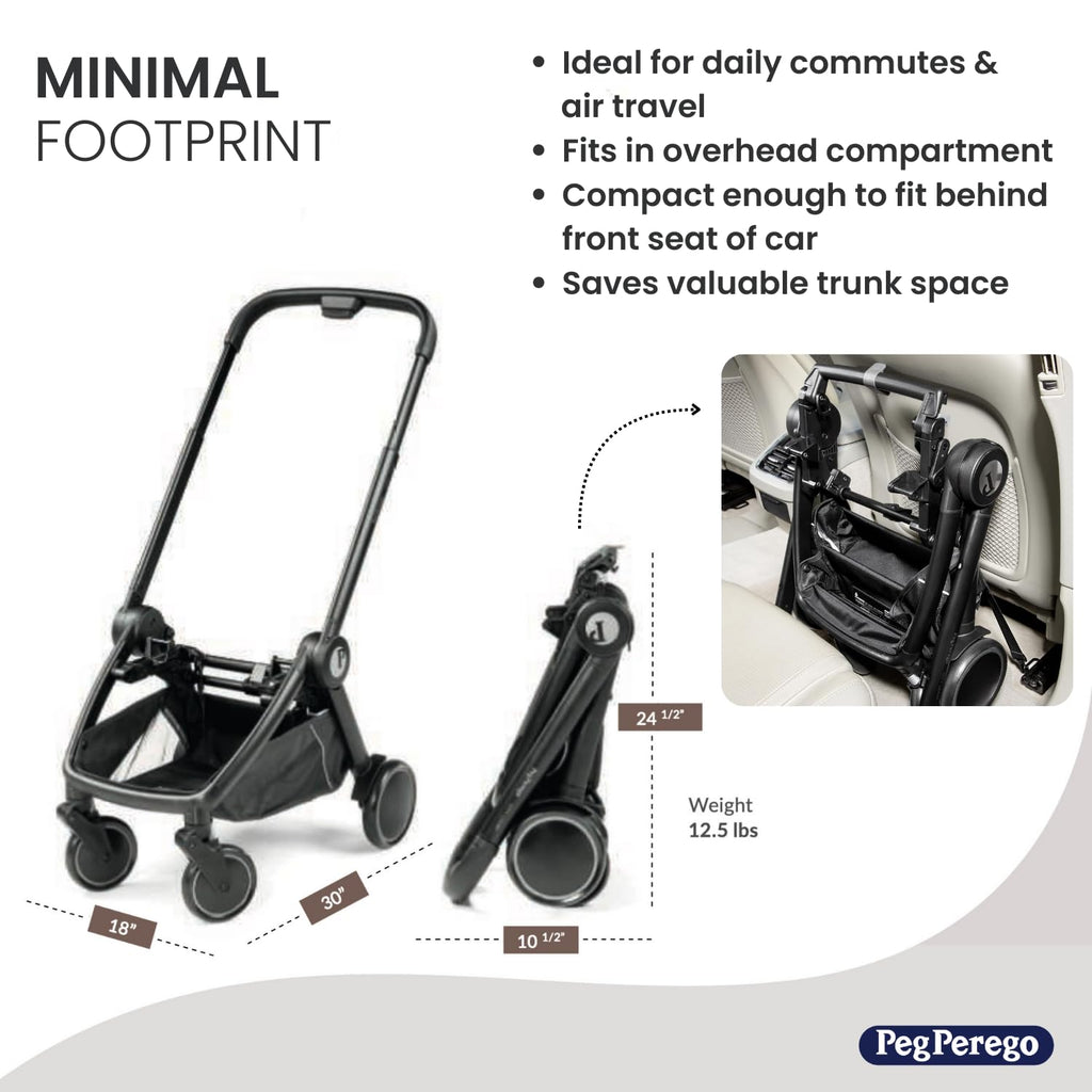 PEG City Loop Frame Only | Compact Travel System from Infant to Toddler | Air Travel Friendly | Compatible with All Primo Viaggio Infant Car Seats-Sold Separately