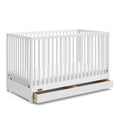 Graco Teddi 5-in-1 Convertible Crib with Drawer – GREENGUARD Gold Certified, Full-Size Nursery Storage Drawer, Baby Crib Converts to Toddler Bed, Daybed and Full-Size Bed (White)