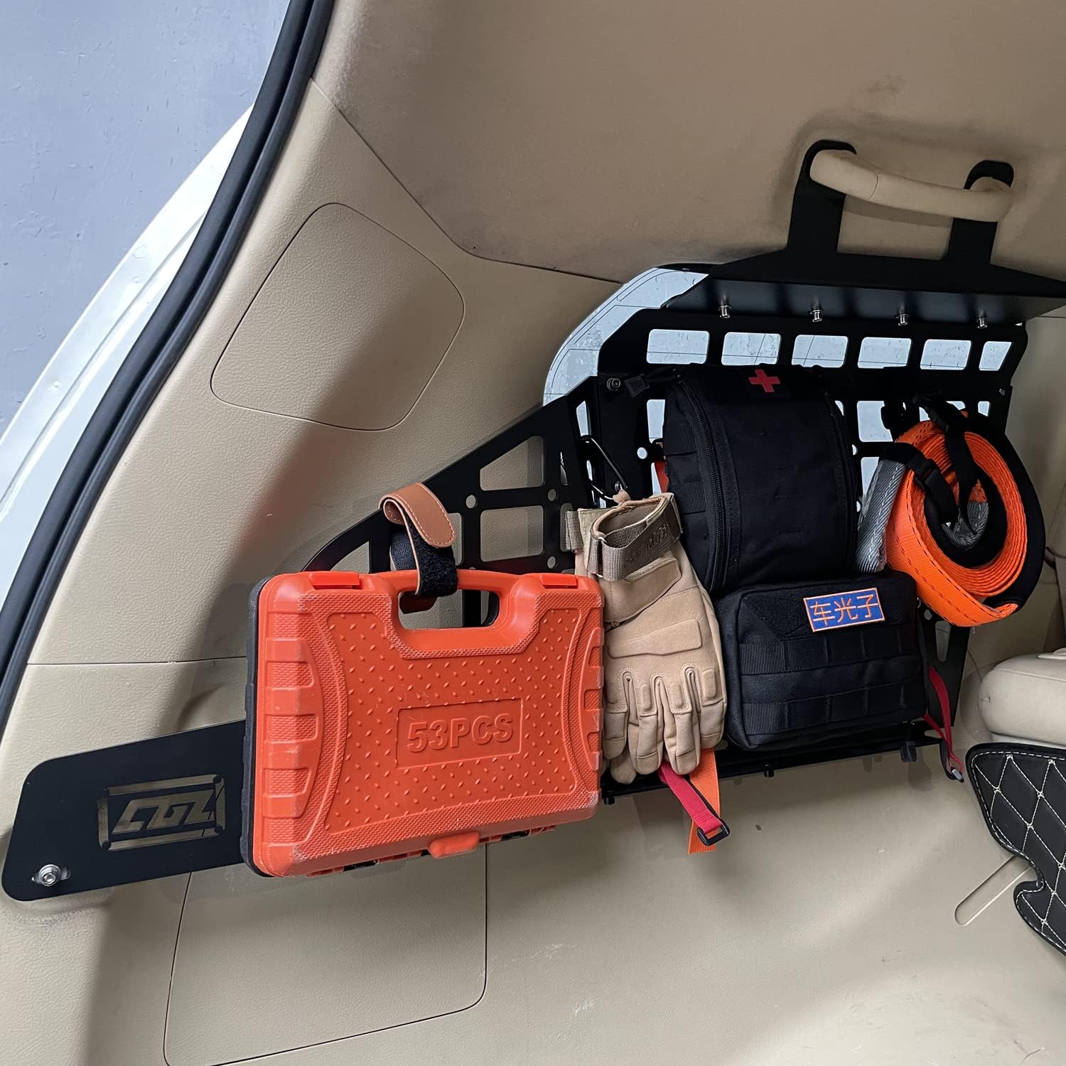 ITrims Car Trunk Organizer for Toyota Prado J150 / Lexus GX460 2010-2024 Accessories Modular Storage Molle Panel Shelf Rear Trunk Luggage Carrier Hanging Boards(No Speaker)