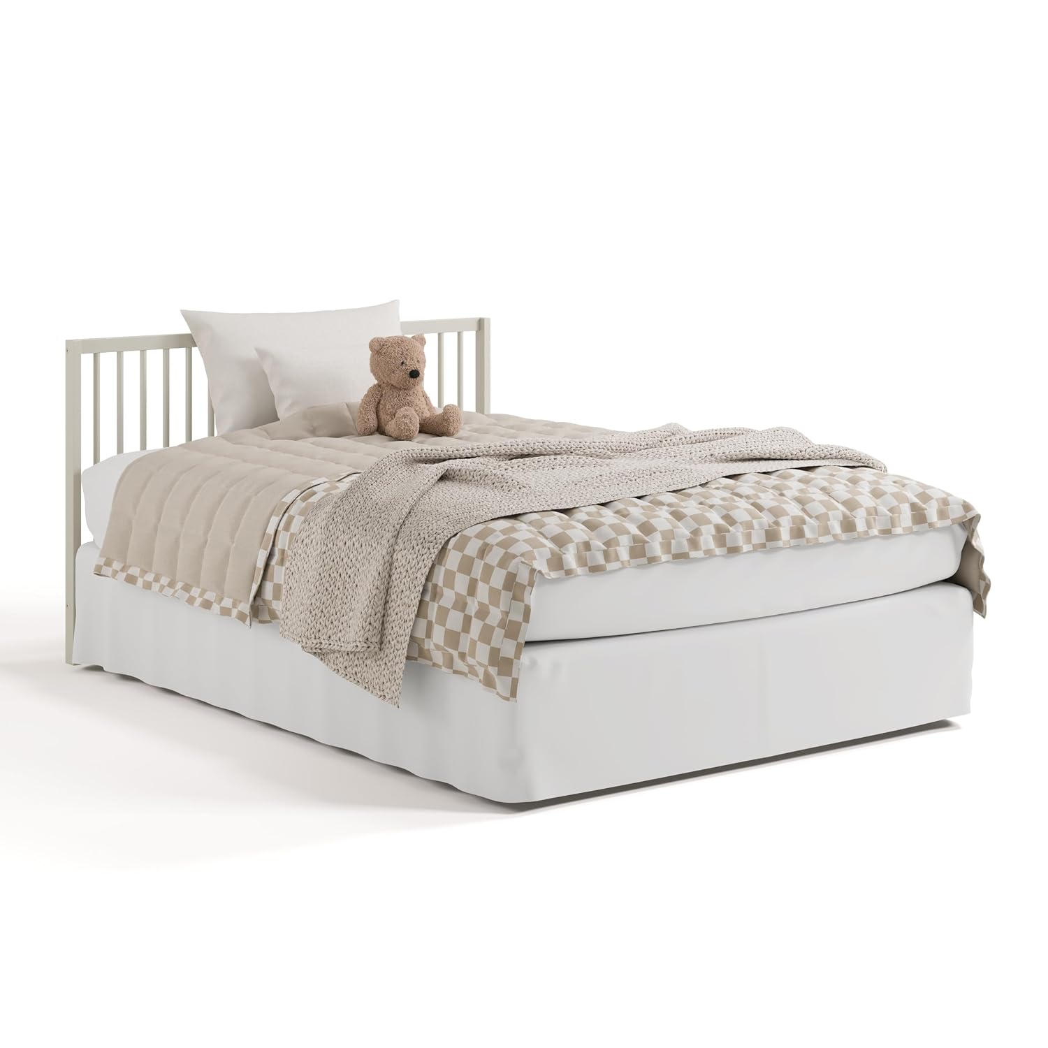 Graco Teddi 5-in-1 Convertible Crib & Changer with Drawer – GREENGUARD Gold Certified Baby Crib Crafted from Wood, Converts to Toddler Bed, Daybed, and Full-Size Bed (Frosted Oat)