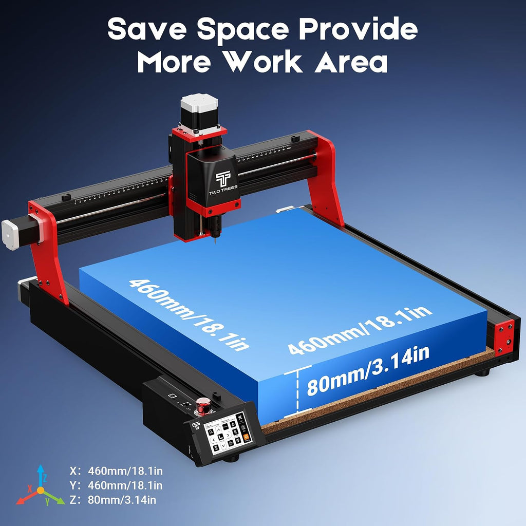 Twotrees TTC450 Pro All-Metal CNC Router Machine with NEMA 57 Stepper Motor 3.5' Touch Screen,Upgraded 3 Axis Engraver Machine, Engraving Milling Machine for Wood Acrylic Aluminum Carving Cutting