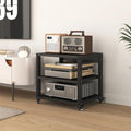 5 Tier Audio Video Media Stand with Wheels - Multifunctional Stereo Rack for Home Office, Amplifier & DVD/CD Player Storage, Open Shelf Cabinet (3 Tier - 50x40x48.5cm)