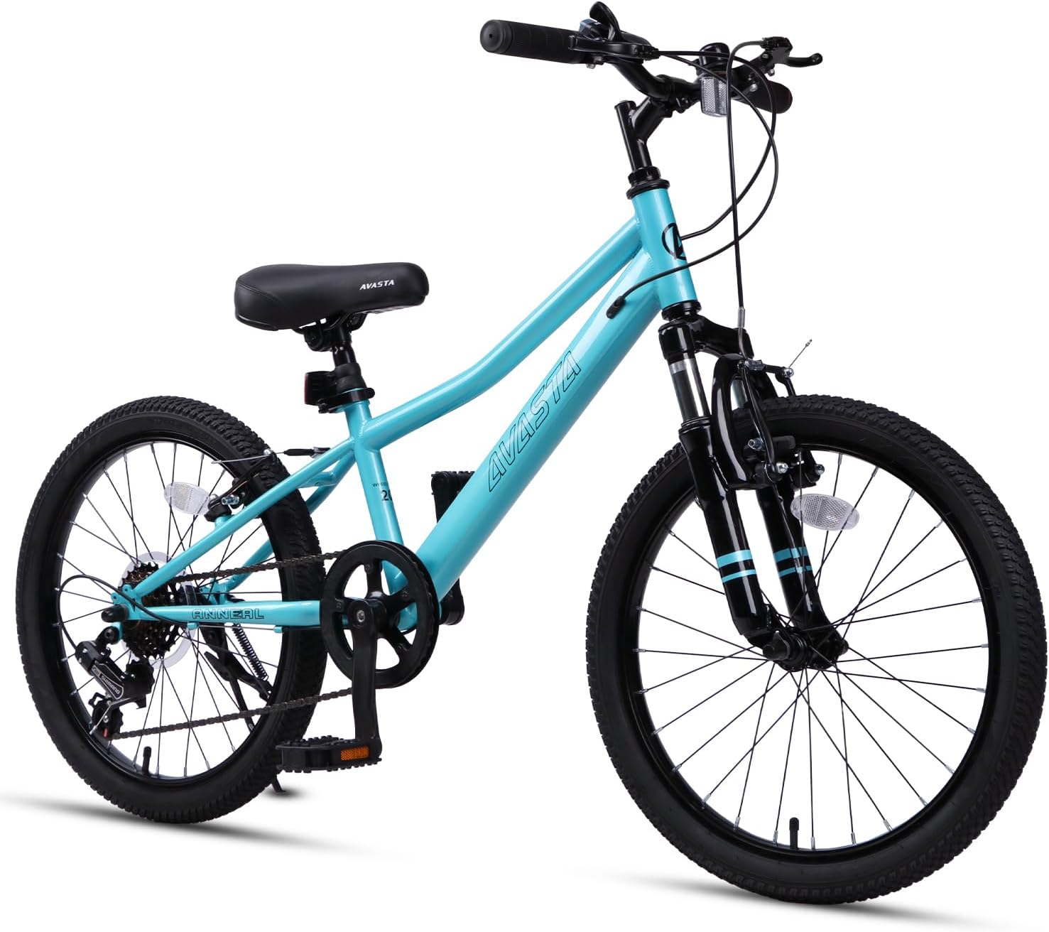 AVASTA Govet 20'' Kids Mountain Bike for 6-12 Years Old Boys Girls with Suspension Fork, 6 Speeds Drivetrain, Multiple Colors