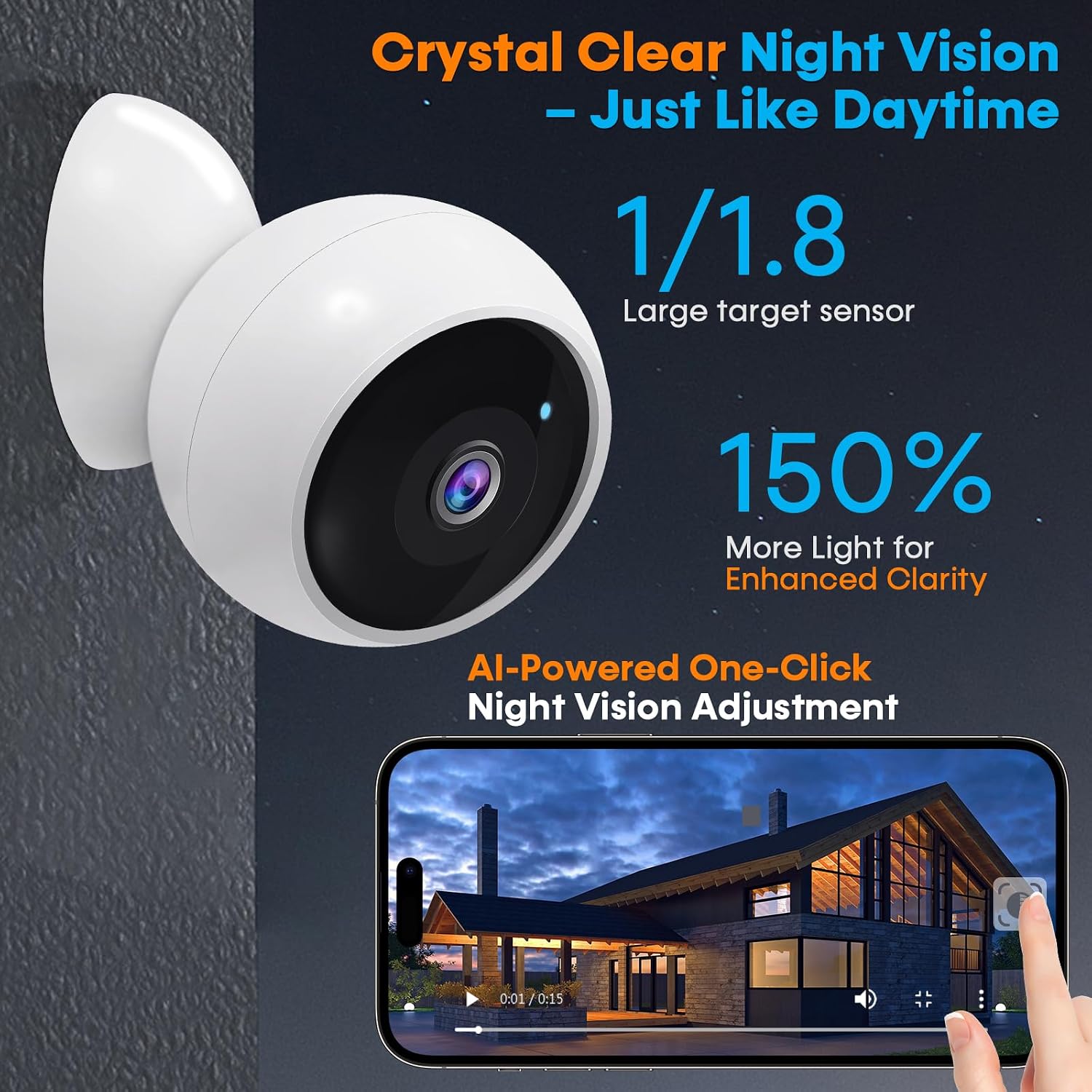 AMTIFO Security Cameras Wireless Outdoor Magnetic - 4-Pack Install-Free Indoor Smart 2K WiFi - Long Battery Life Powered Wireless Security Camera with AI Motion Detection