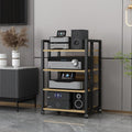 3/4/5/6-Tier Audio Stereo Rack Media Stand AV Component Cabinet with Height Adjustable Wooden Shelf, Power Amplifier Equipment Storage Open Cabinet for Home/Office/Theater (Color : A, Size : 4 Tier