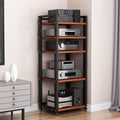 Media Storage Cabinet 5/6/7/8 Tier, AV Media Stand Audio Video Media Stand Record Player Stand, Modern AV Cabinet Audio Rack Stereo Components Rack for Entertainment Stereo,Walnut,5 Tier W 23.6